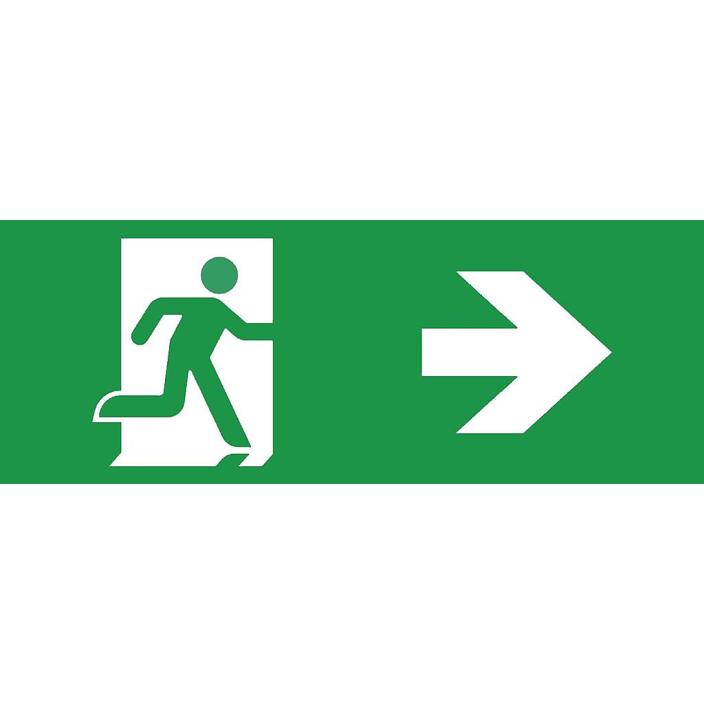 TRAXON LUXPOINT® Cartel verde señal salida verde hacia derecha para emergencia bulkhead PMMA